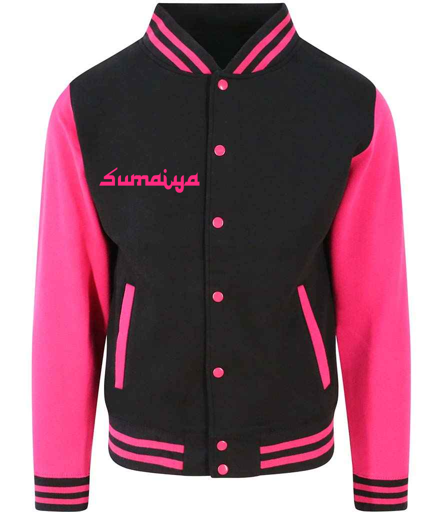 Dusky Black & Pink Varsity Jacket