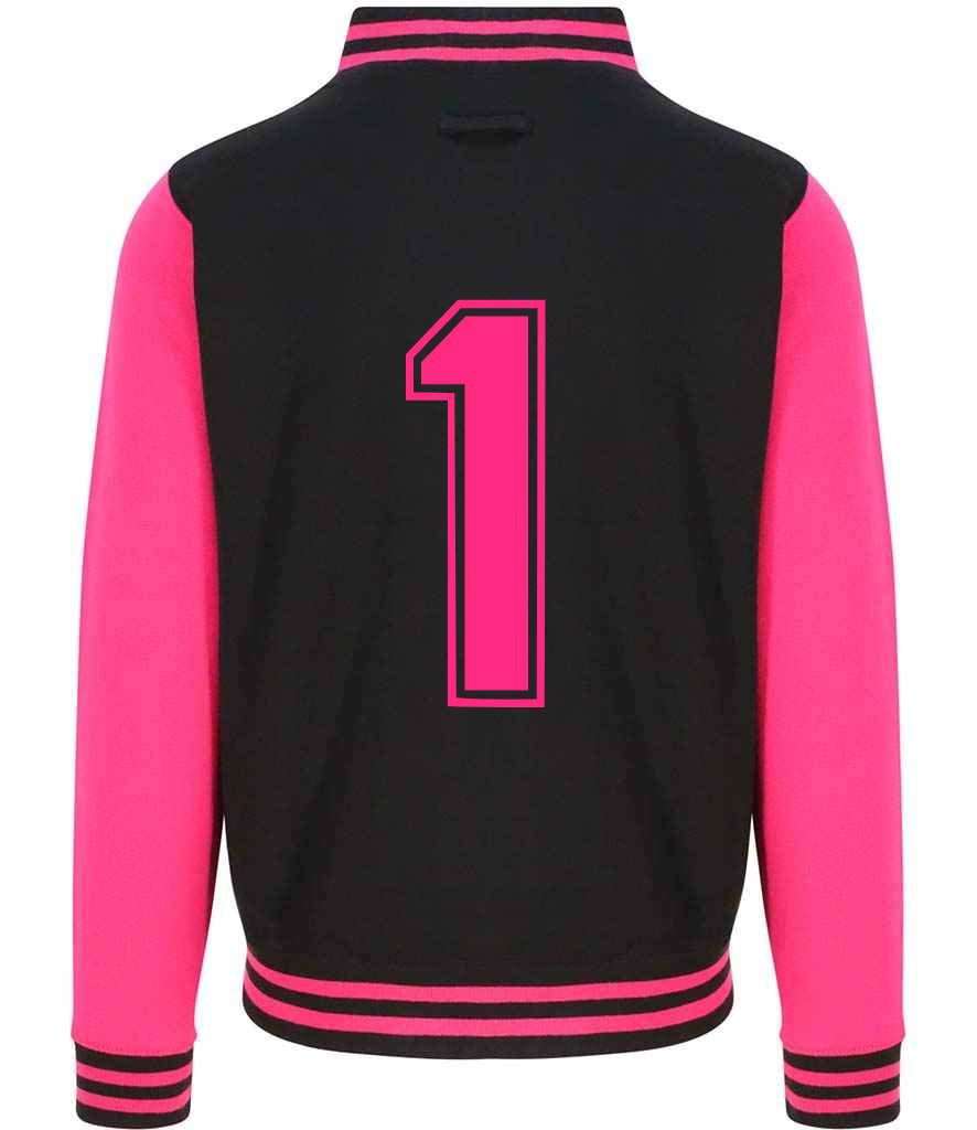 Dusky Black & Pink Varsity Jacket