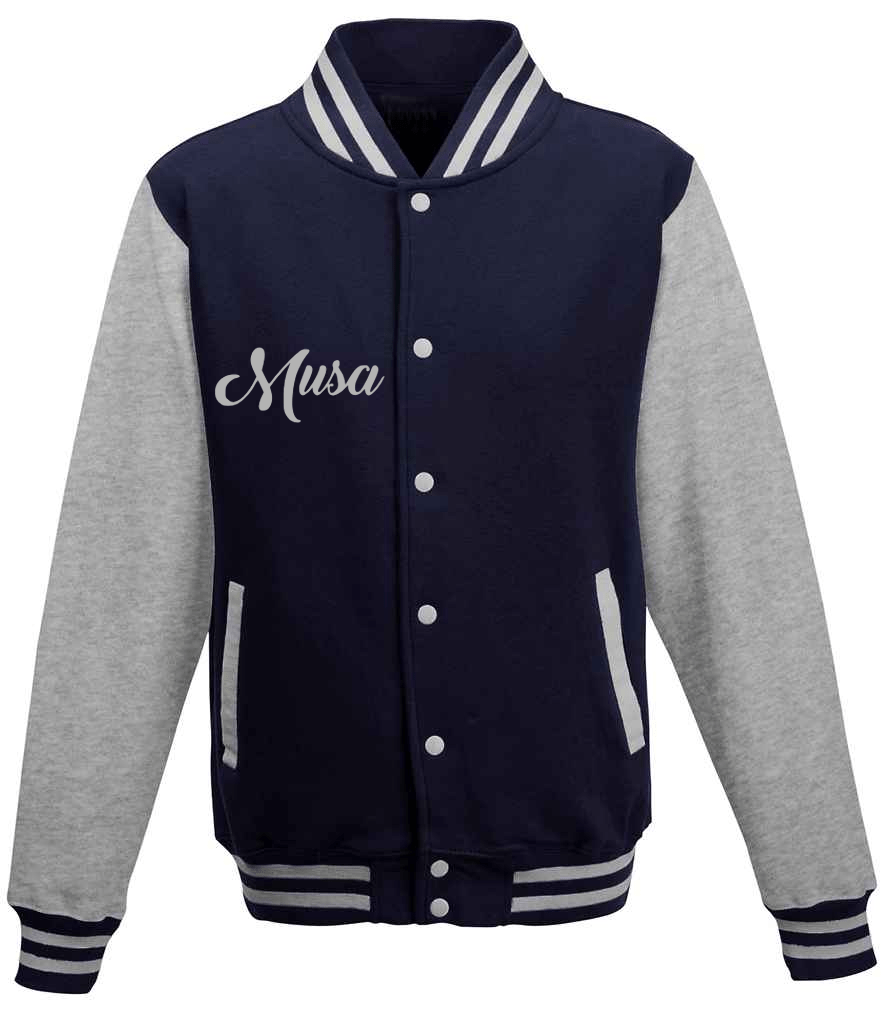 Navy Blue & Grey Varsity Jacket