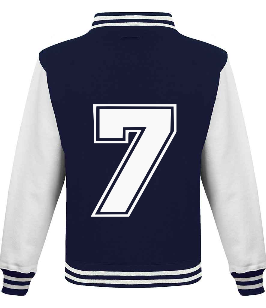 Navy Blue & White Varsity Jacket