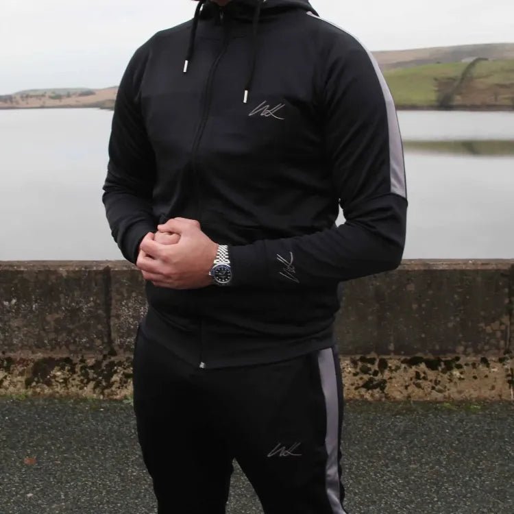 Onyx Black Stripe Hoodie