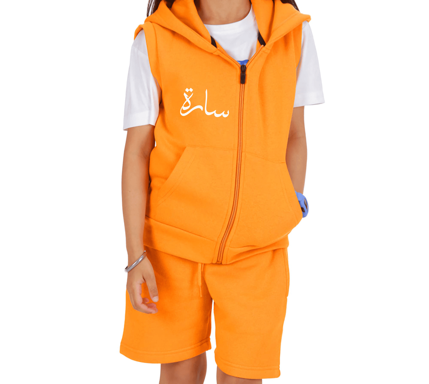 Shirts & Tops Mini Orange Gilet & Shorts Set