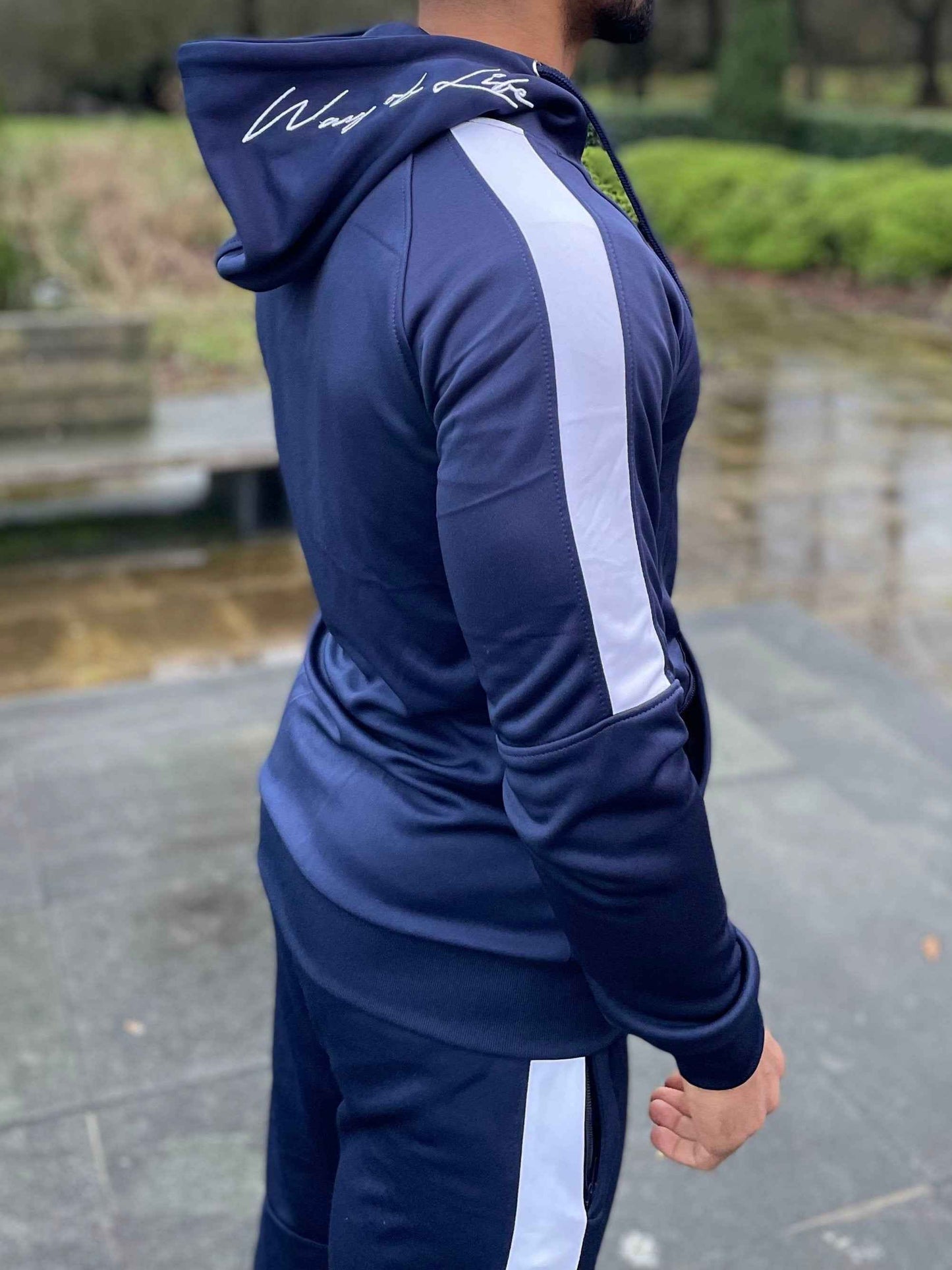 Tracksuit Royal Blue Stripe Hoodie