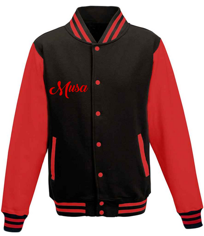 Dusky Black & Red Varsity Jacket