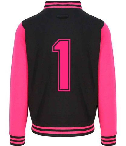 Dusky Black & Pink Varsity Jacket