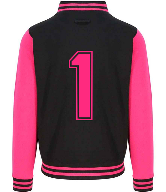 Dusky Black & Pink Varsity Jacket