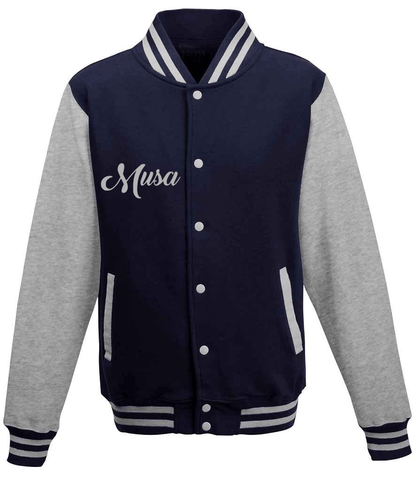 Navy Blue & Grey Varsity Jacket