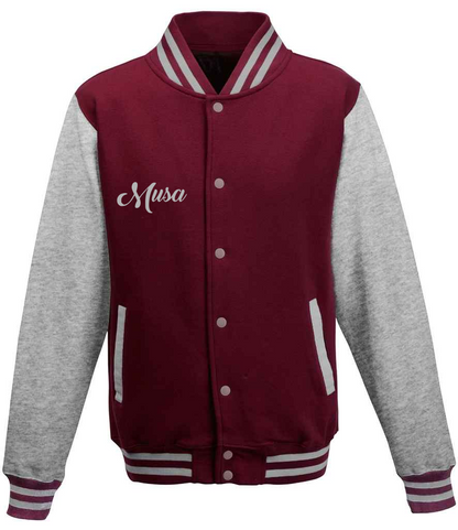 Burgundy & Grey Varsity Jacket