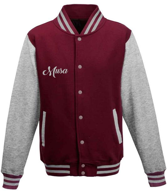 Burgundy & Grey Varsity Jacket