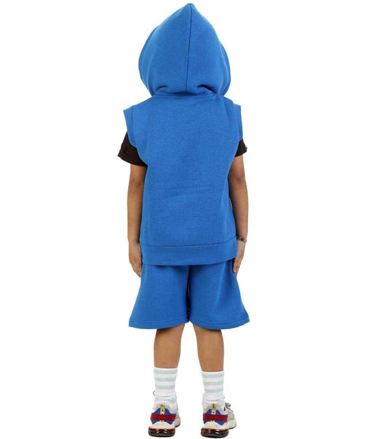 Mini Royal Blue Gilet & Shorts Set