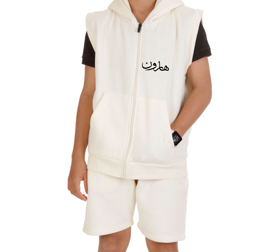 Mini Cream Gilet & Shorts Set