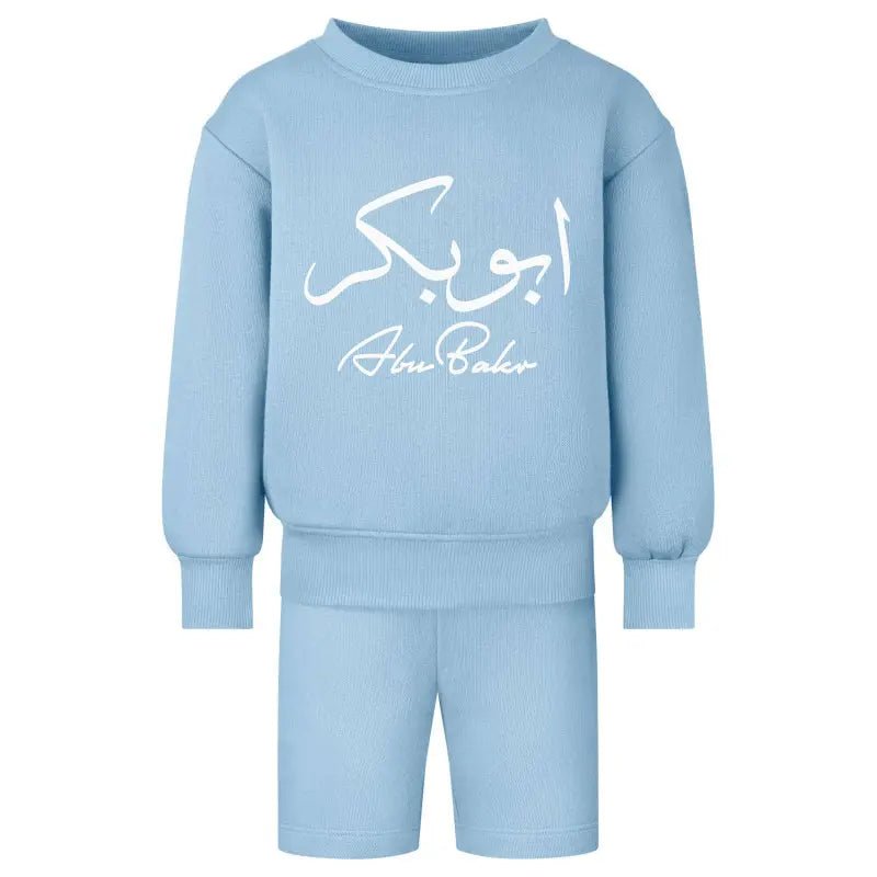 Mini Sky Blue Sweatshirt & Shorts Set