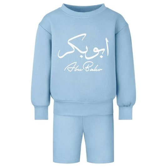 Mini Sky Blue Sweatshirt & Shorts Set