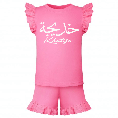 Shirts & Tops Girls Hot Pink Anglaise Set