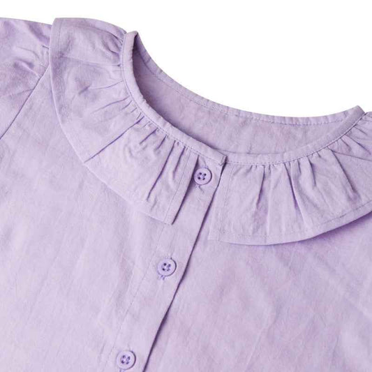 Shirts & Tops Girls Pastel Purple Linen Style T-shirt & Shorts Set