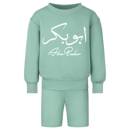 Shirts & Tops Mini Green Sweatshirt & Shorts Set