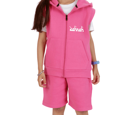 Shirts & Tops Mini Hot Pink Gilet & Shorts Set