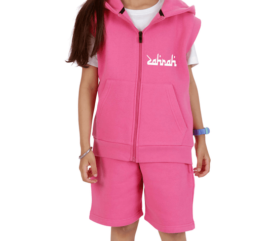 Shirts & Tops Mini Hot Pink Gilet & Shorts Set