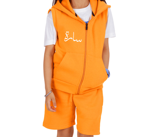 Shirts & Tops Mini Orange Gilet & Shorts Set
