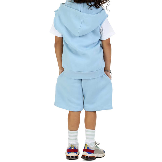 Shirts & Tops Mini Sky Blue Gilet & Shorts Set