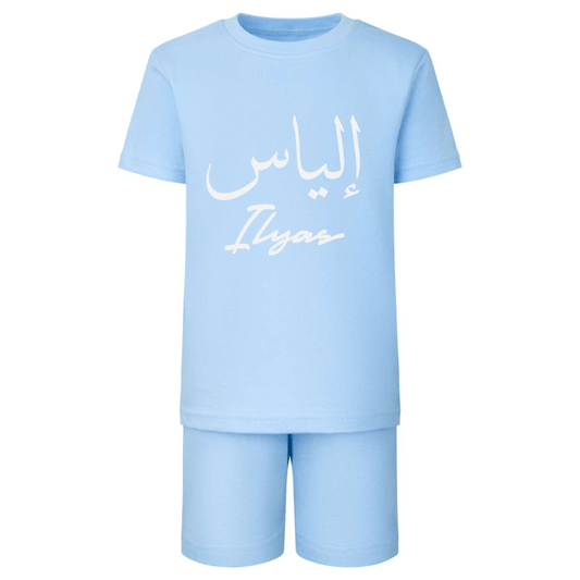 Shirts & Tops Mini Sky Blue T-Shirt & Shorts Set
