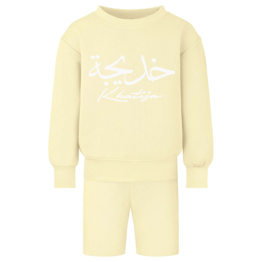 Shirts & Tops Mini Yellow Sweatshirt & Shorts Set