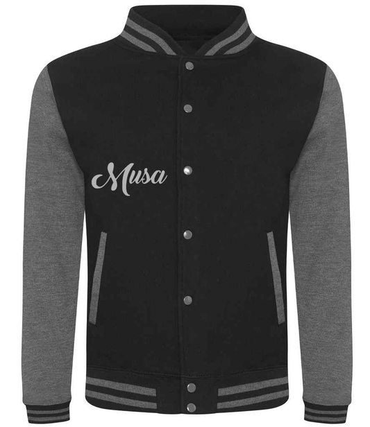 Tracksuit Dusky Black & Charcoal Grey Varsity Jacket