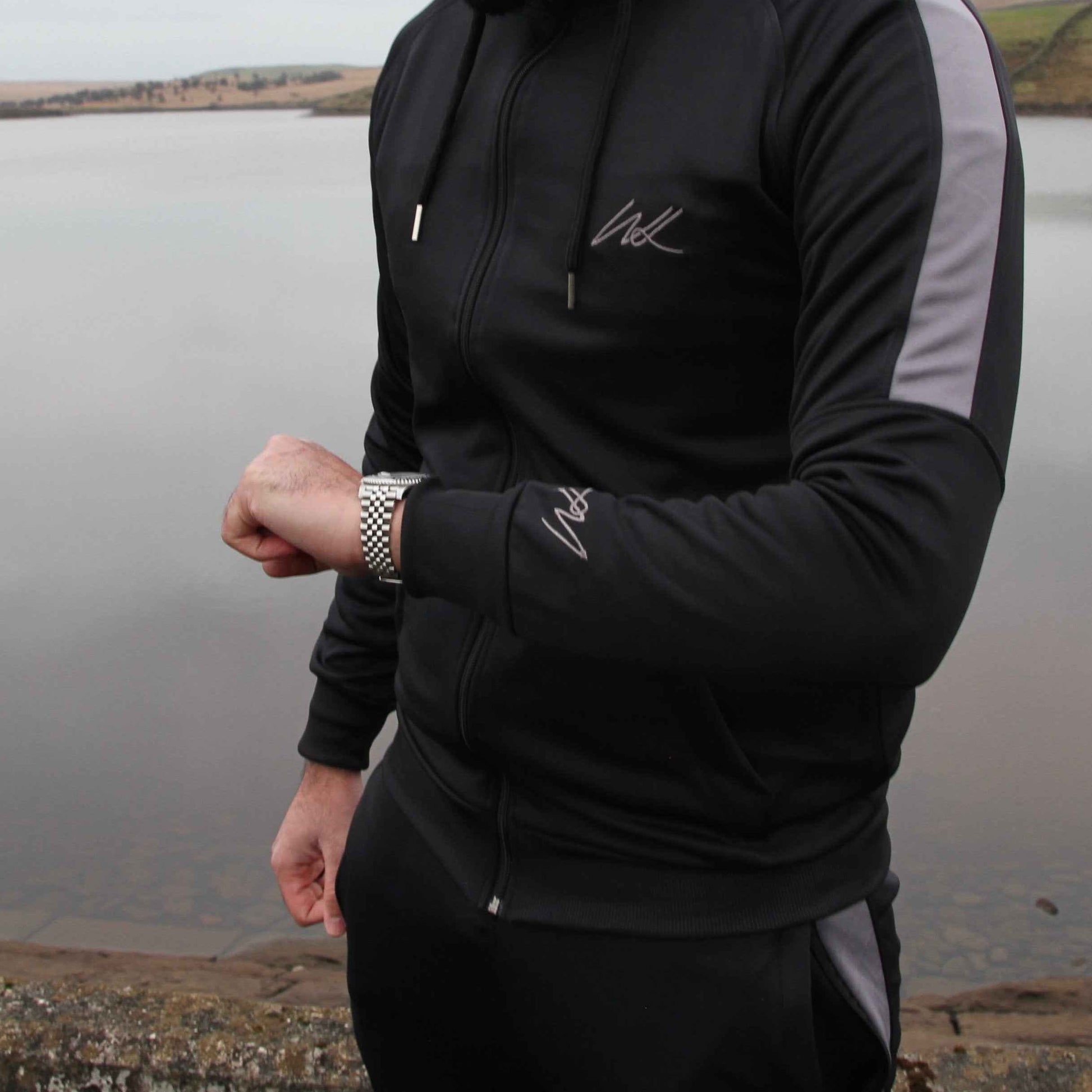 Tracksuit Onyx Black Stripe Hoodie